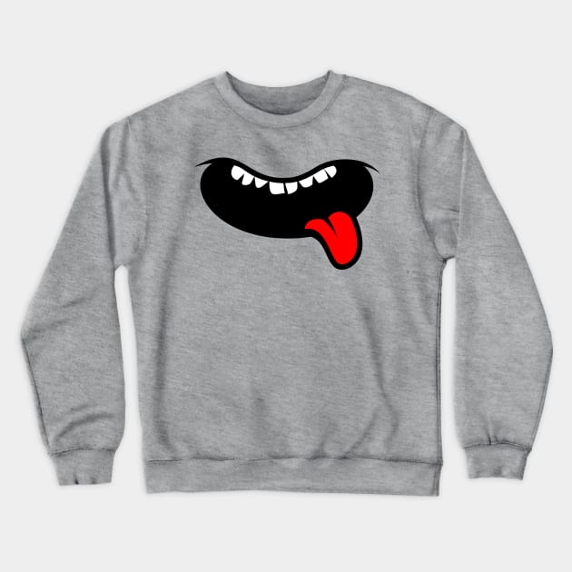 Funny Tongue Moth Face Crewneck Sweatshirt by Shirtbubble